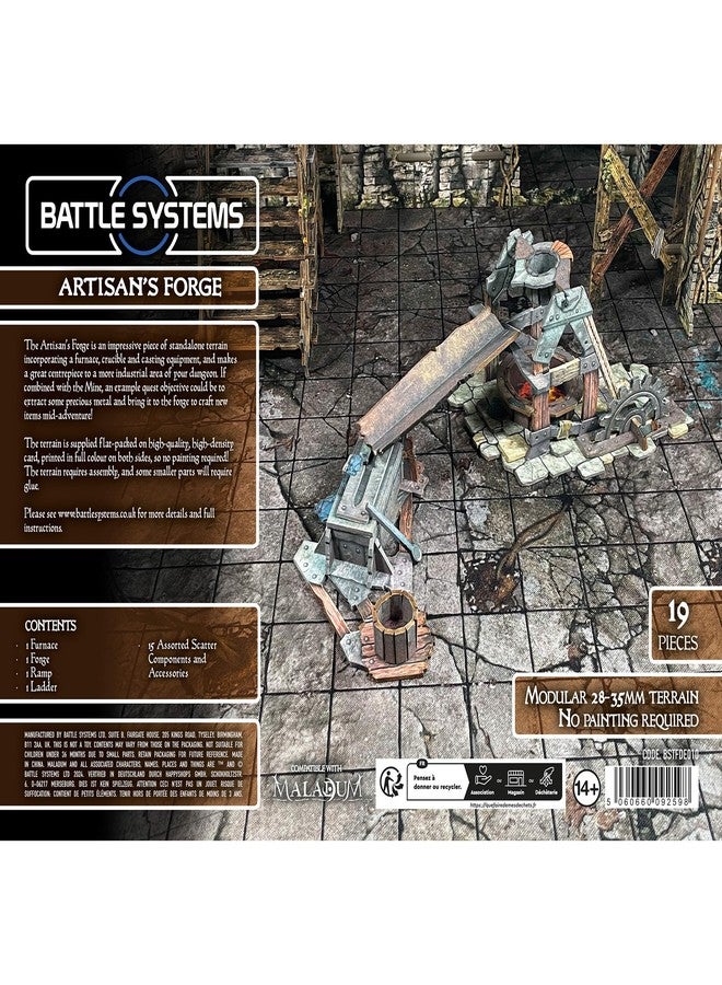 Battle Systems مجموعة تضاريس زنزانات خيالية من Artisan's Forge - تضاريس أنظمة المعارك، مناظر طبيعية غامرة لألعاب تقمص الأدوار D&D وDND وMaladum وPathfinder، مطبوعة على ورق مقوى متين عالي الجودة بألوان كاملة على الوجهين. - Image 1
